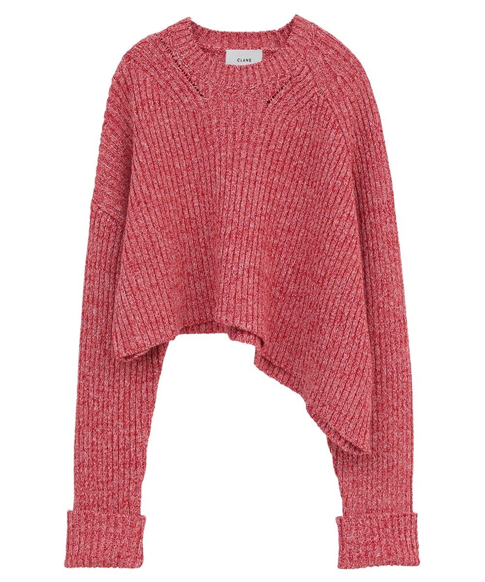 ASYMMETRY WIDE SHORT KNIT TOPS｜TOPS(トップス)｜CLANE OFFICIAL
