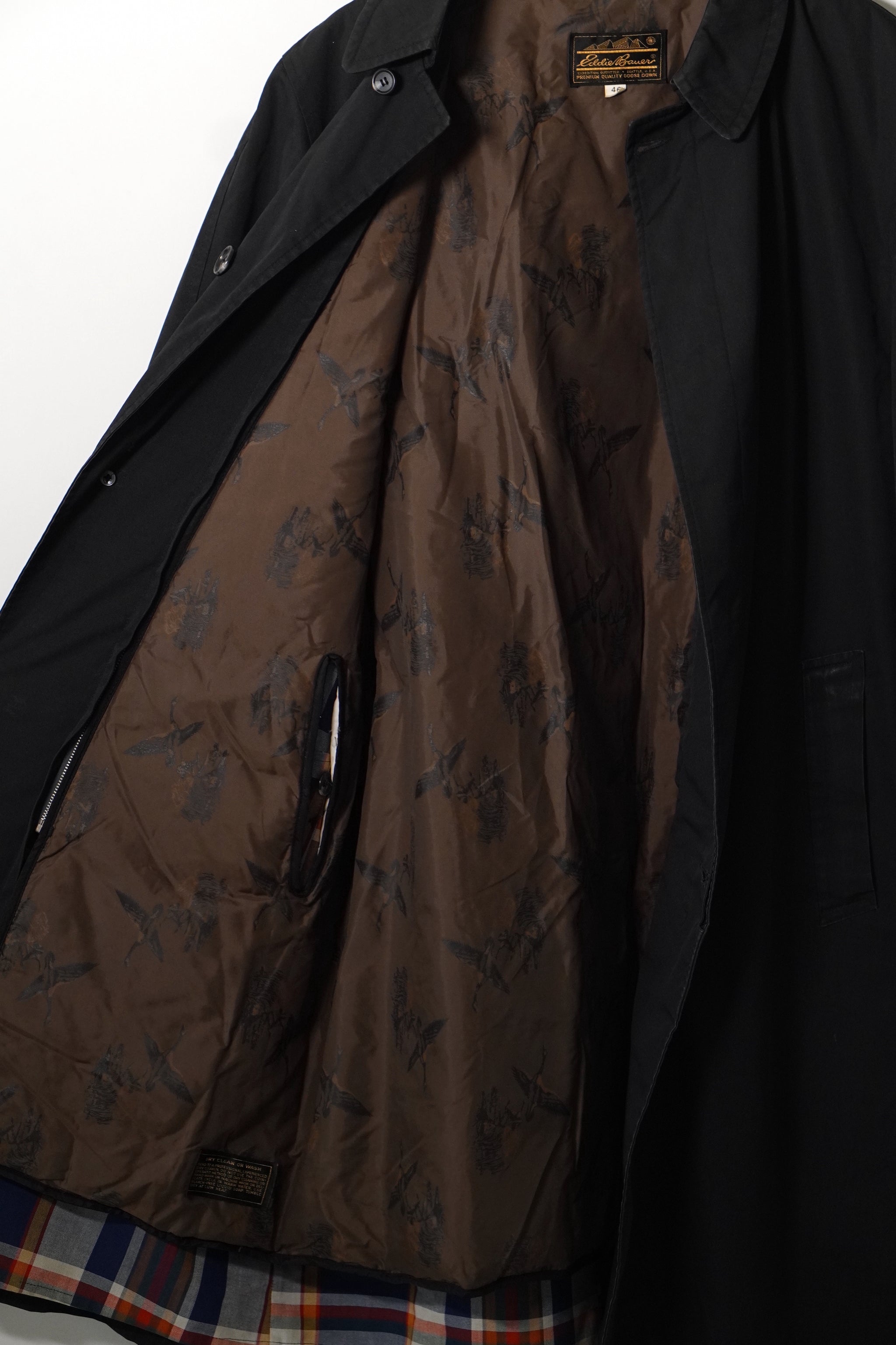 70~80s エディー・バウアーのステンカラーコート[ライナー付き]（黒