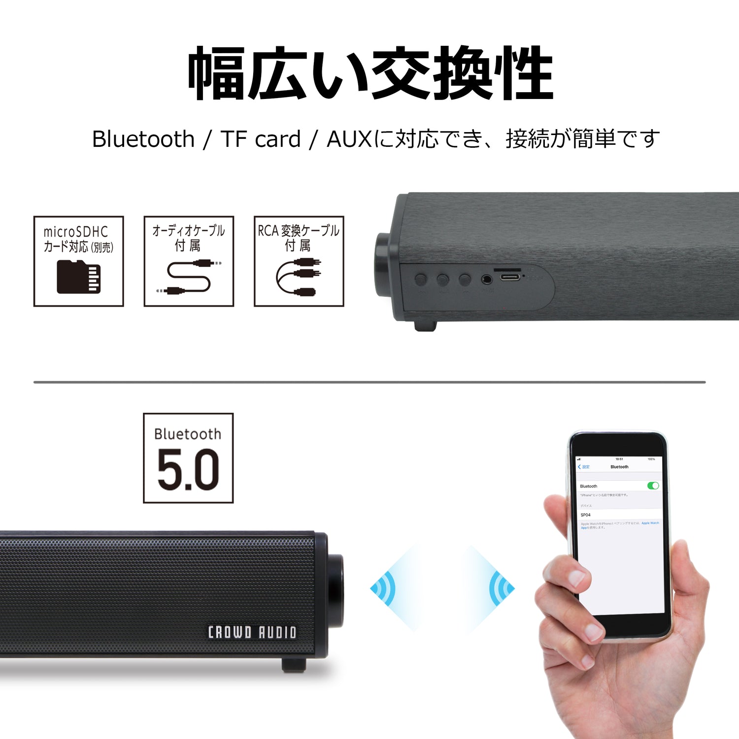 ワイヤレスステレオスピーカー SP-04 – CROWD AUDIO
