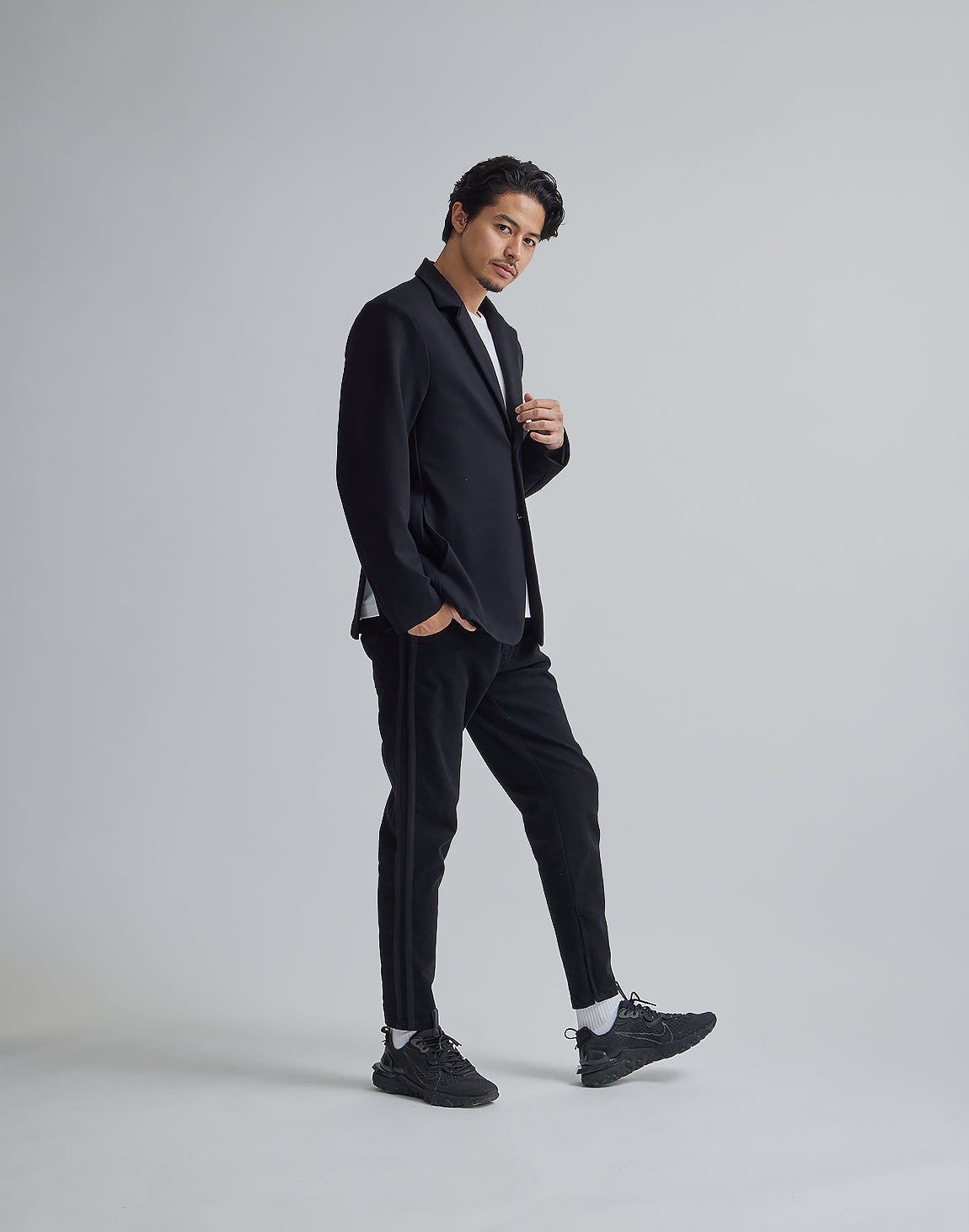 CRONOS BACK LOGO STRETCH JACKET【BLACK】