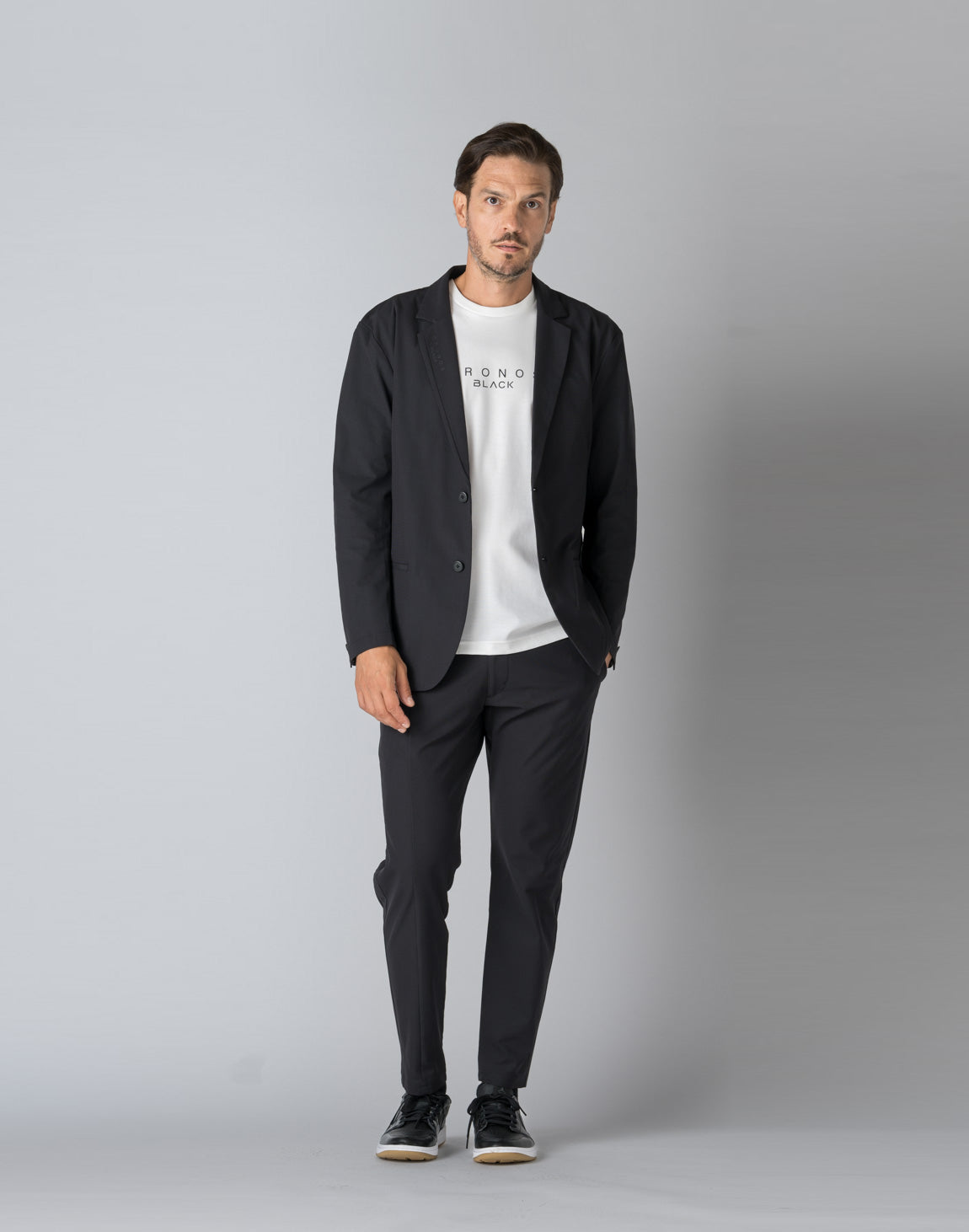 CRONOS BLACK STRIPED JACKET【BLACK×BLACK】