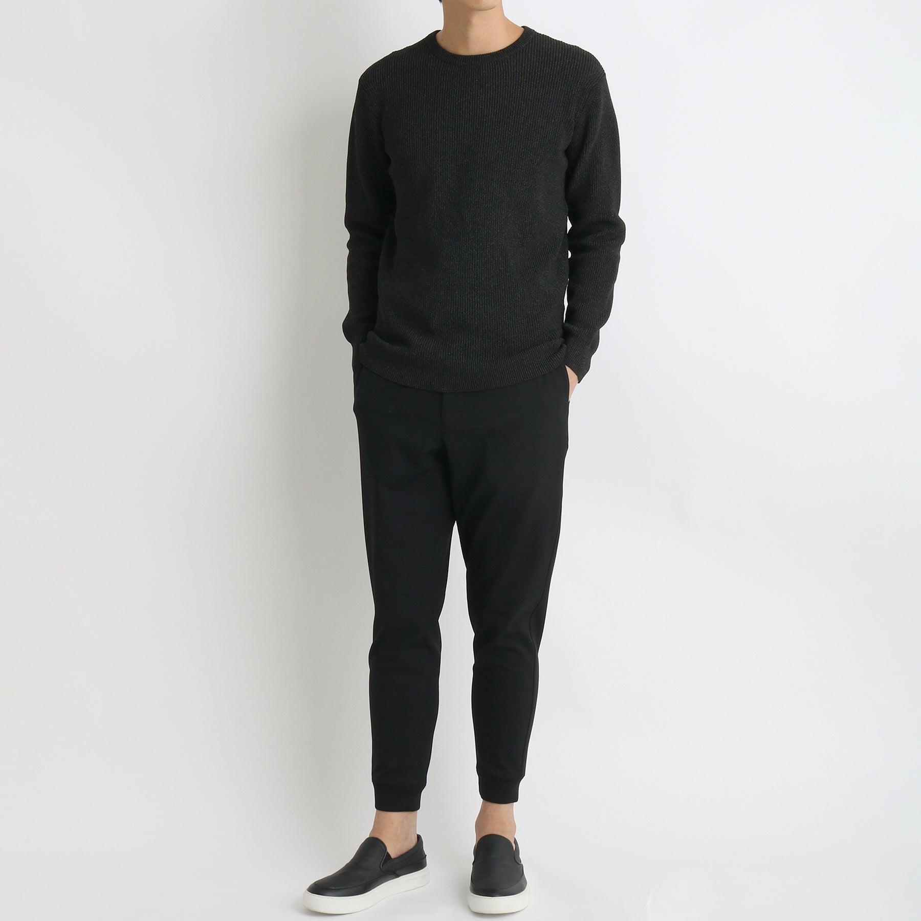 テックウールツーウェイストレッチ ジョガーパンツ ブラック