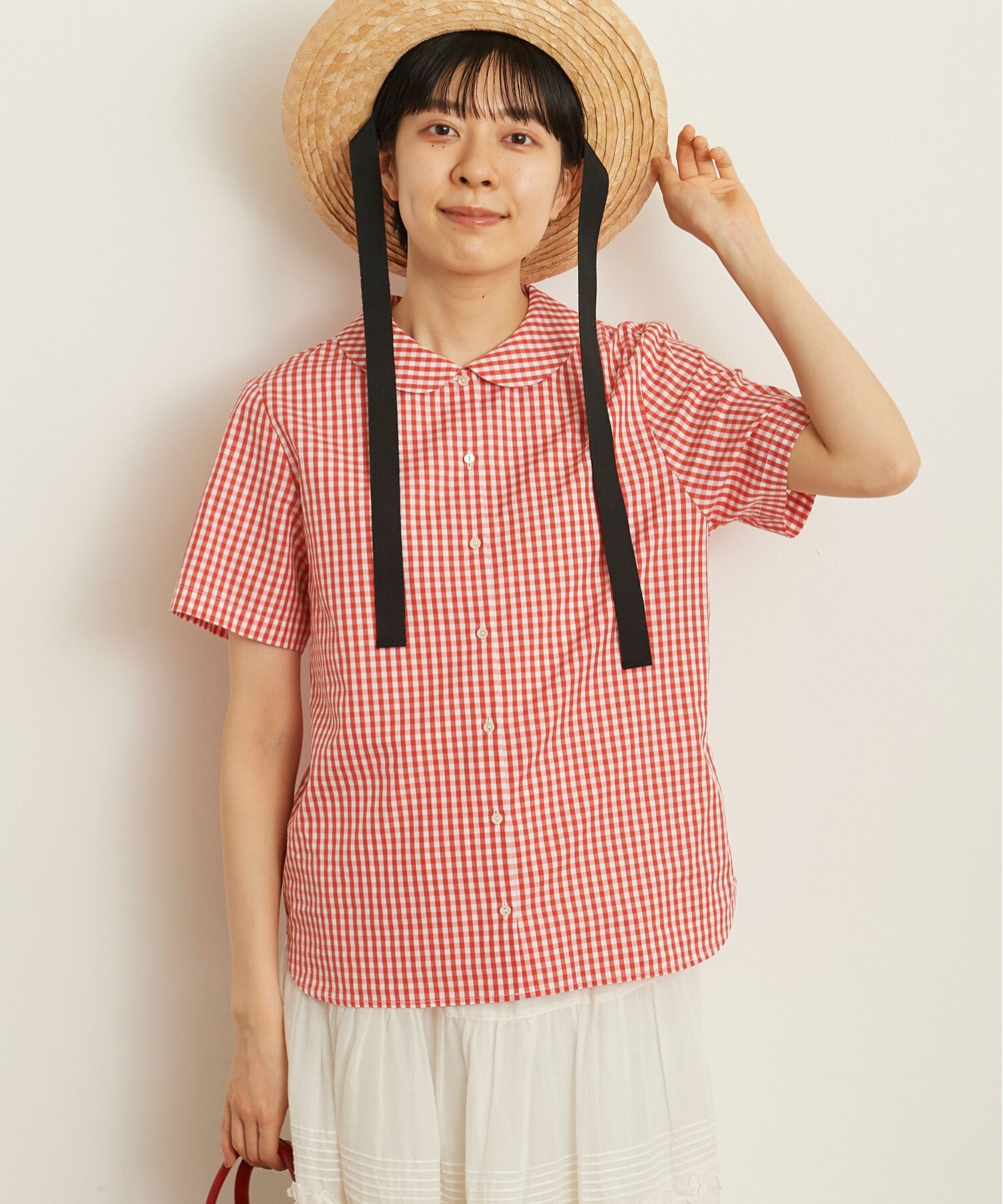 AMBIDEX Store 〇100/2ブロード 丸襟半袖ブラウス(F マルチ90): CHILD