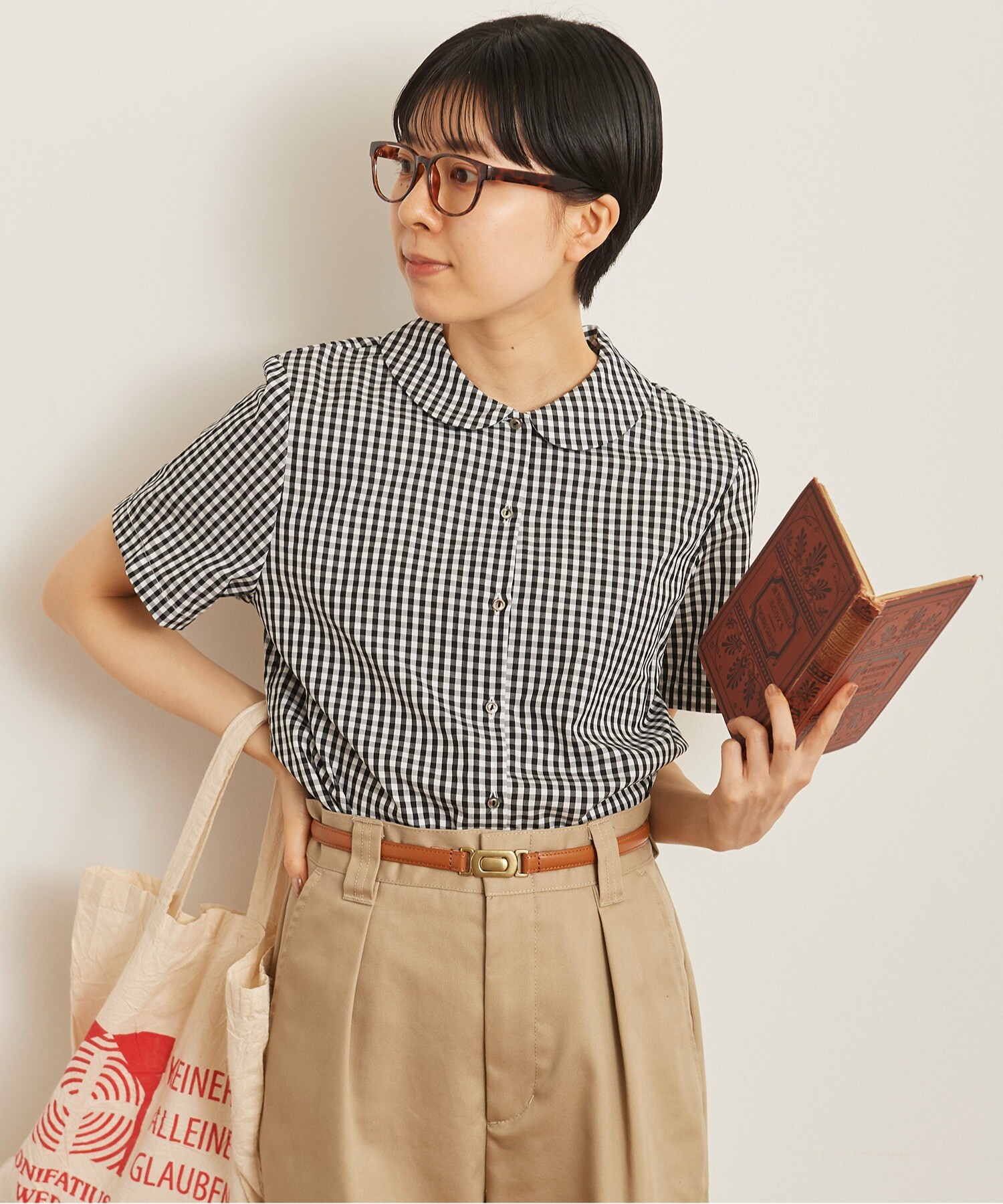 AMBIDEX Store 〇100/2ブロード 丸襟半袖ブラウス(F マルチ99): CHILD