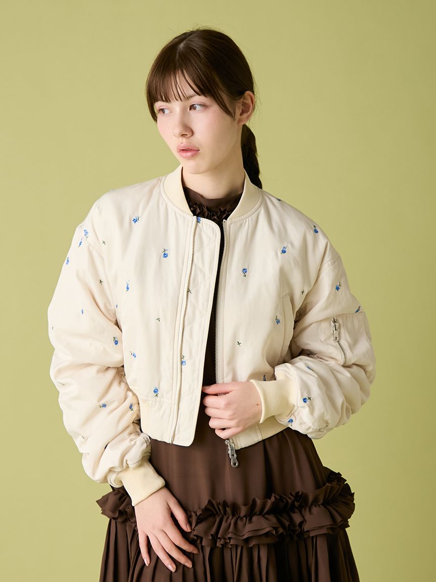 WEB・一部店舗限定カラー】フラワー刺繍MA-1(ジャケット)｜アウター