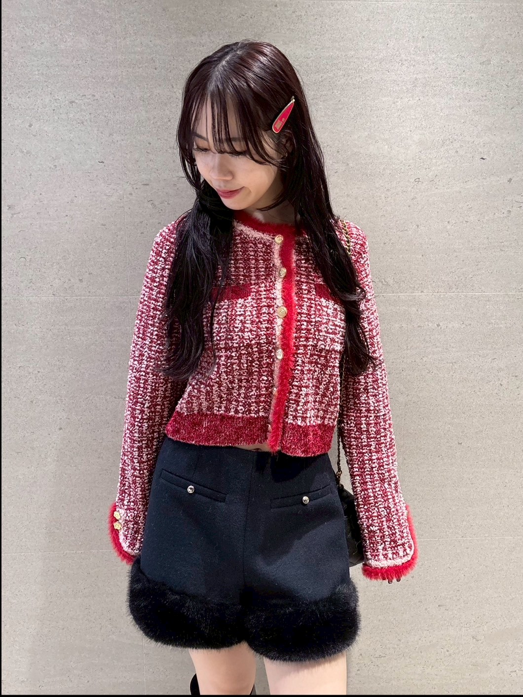 LILY BROWN×MARY QUANT】デイジー釦ツイードニットジャケット(ノー