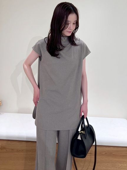 セットアイテム】ドレープブラウスセミフレアゴムパンツSET UP