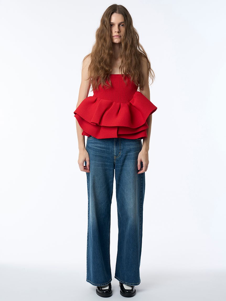 ラッフルニットベアトップ(ニット/カーディガン)｜トップス│styling