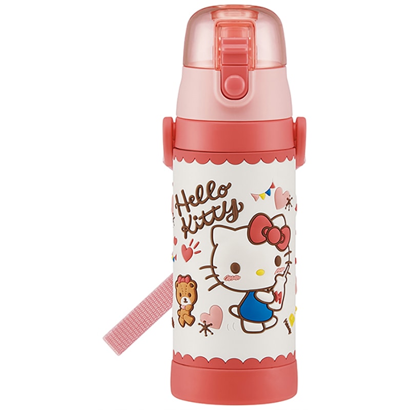 3Dロック付ワンプッシュダイレクトボトル 480ml ハローキティ おやつ
