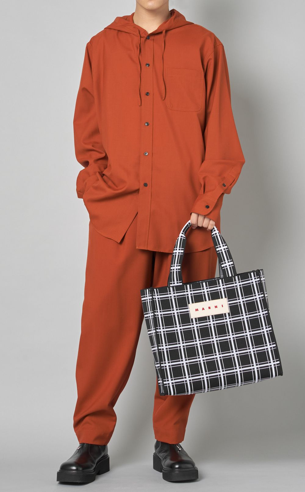 MARNI｜ウールフードシャツ