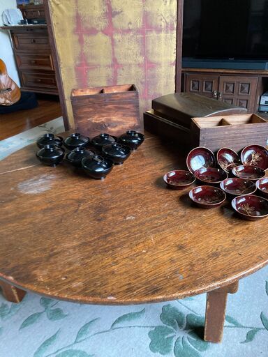 丸ちゃぶ台 円卓 座卓 昭和レトロ 時代物 丸テーブル 古民家 古道具