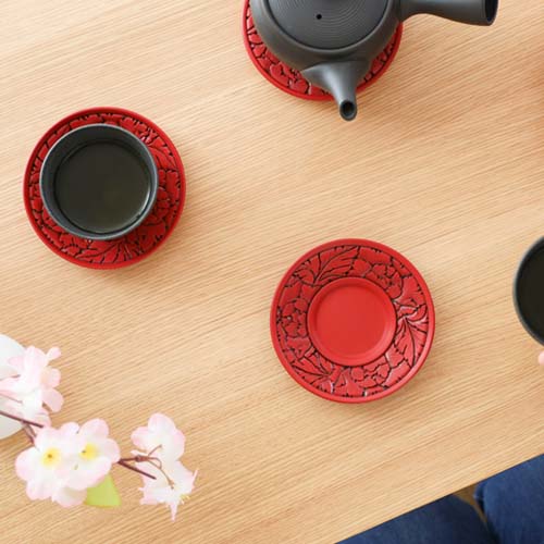 村上木彫堆朱 藤井漆工 茶托 伝統工芸品 木製 コースター | MUKU工房