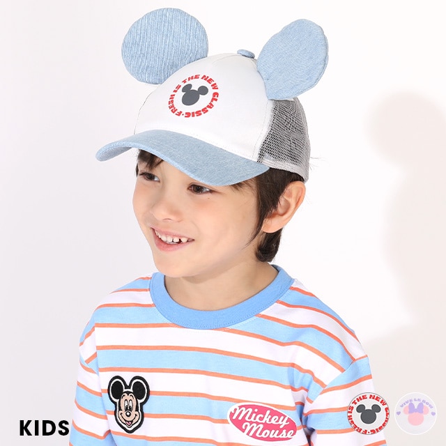 1/16NEW ディズニー デニム耳付きキャップ 1254(帽子M ミッキー): 雑貨