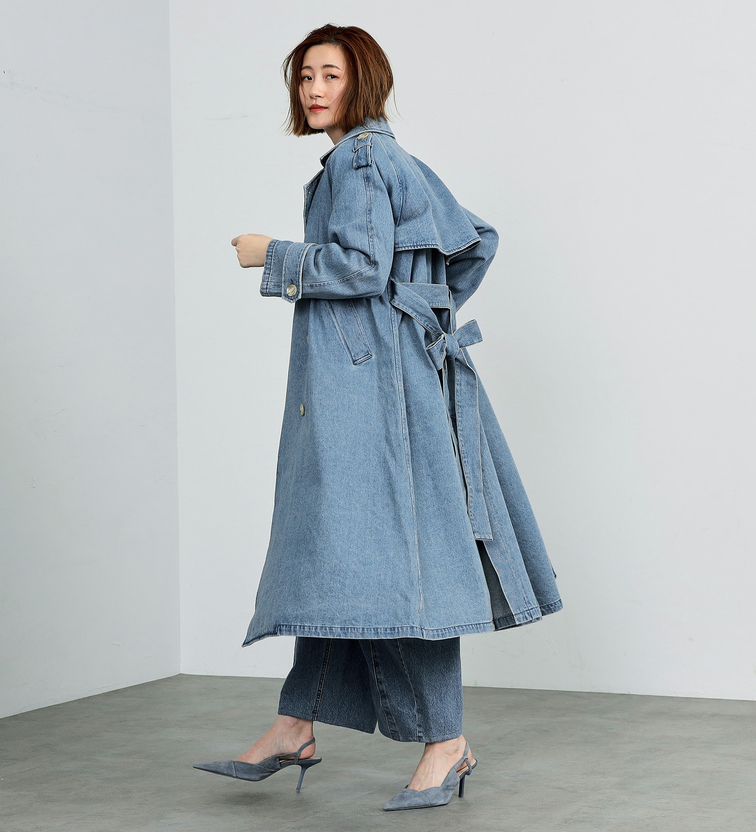 百貨店・直営店限定】SOMETHING デニムトレンチコート|SOMETHING