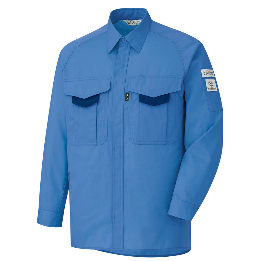 長袖シャツ RC－S2203上 ブルー | 【ミドリ安全】公式通販