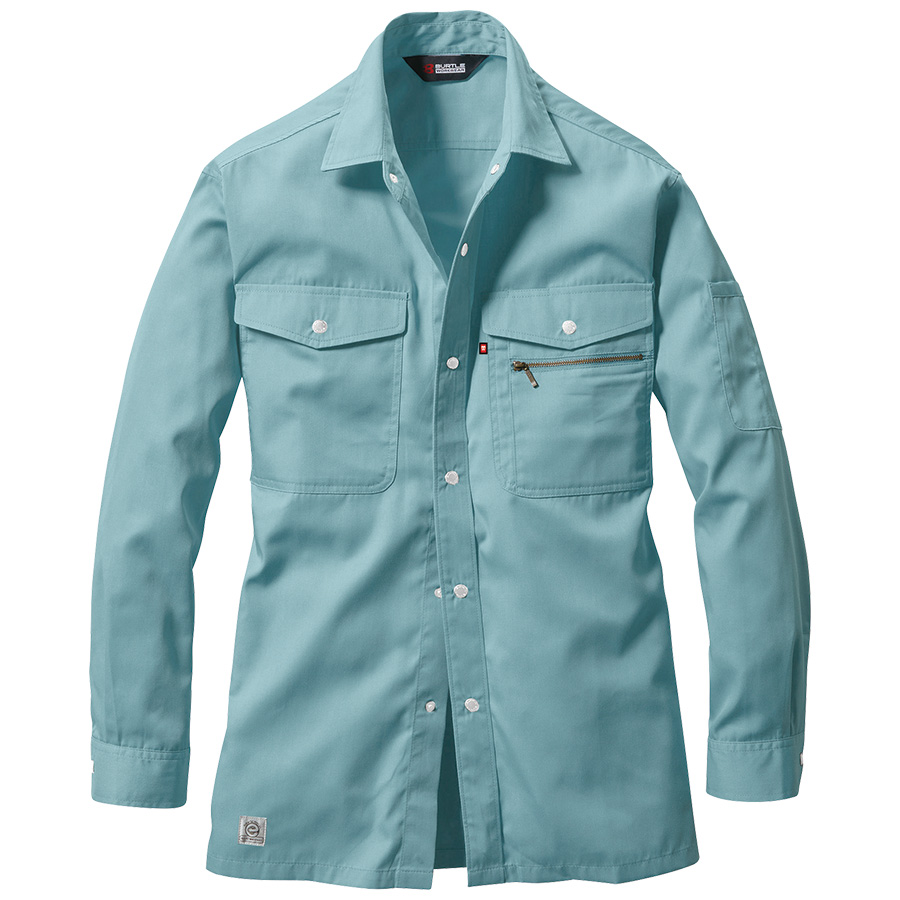 長袖シャツ 620－4 ミストブルー （S～3L）| 作業服・作業着