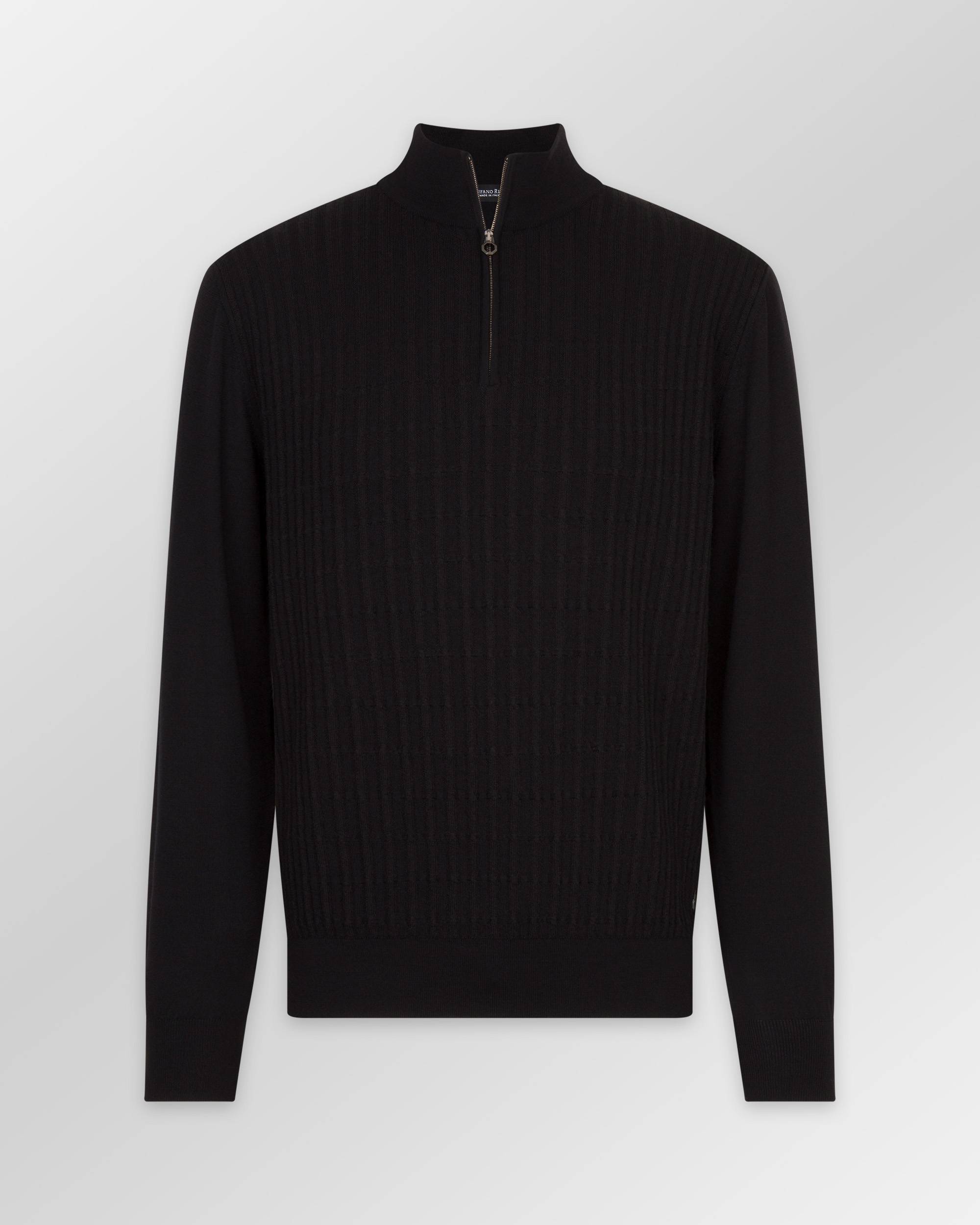 Virgin wool and cashmere blend knit mockneck sweater | Stefano Ricci