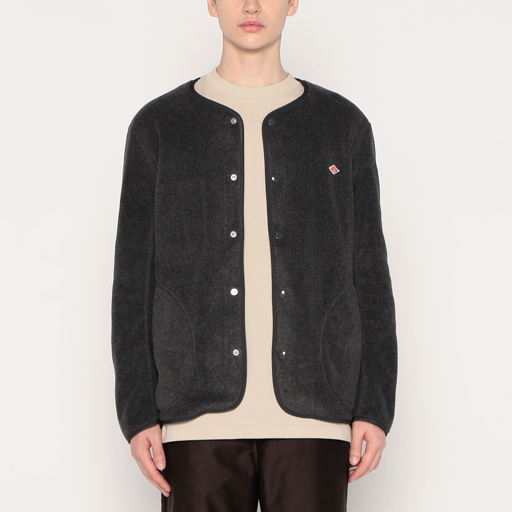 DANTON MEN'S FLEECE COLLARLESS JACKET