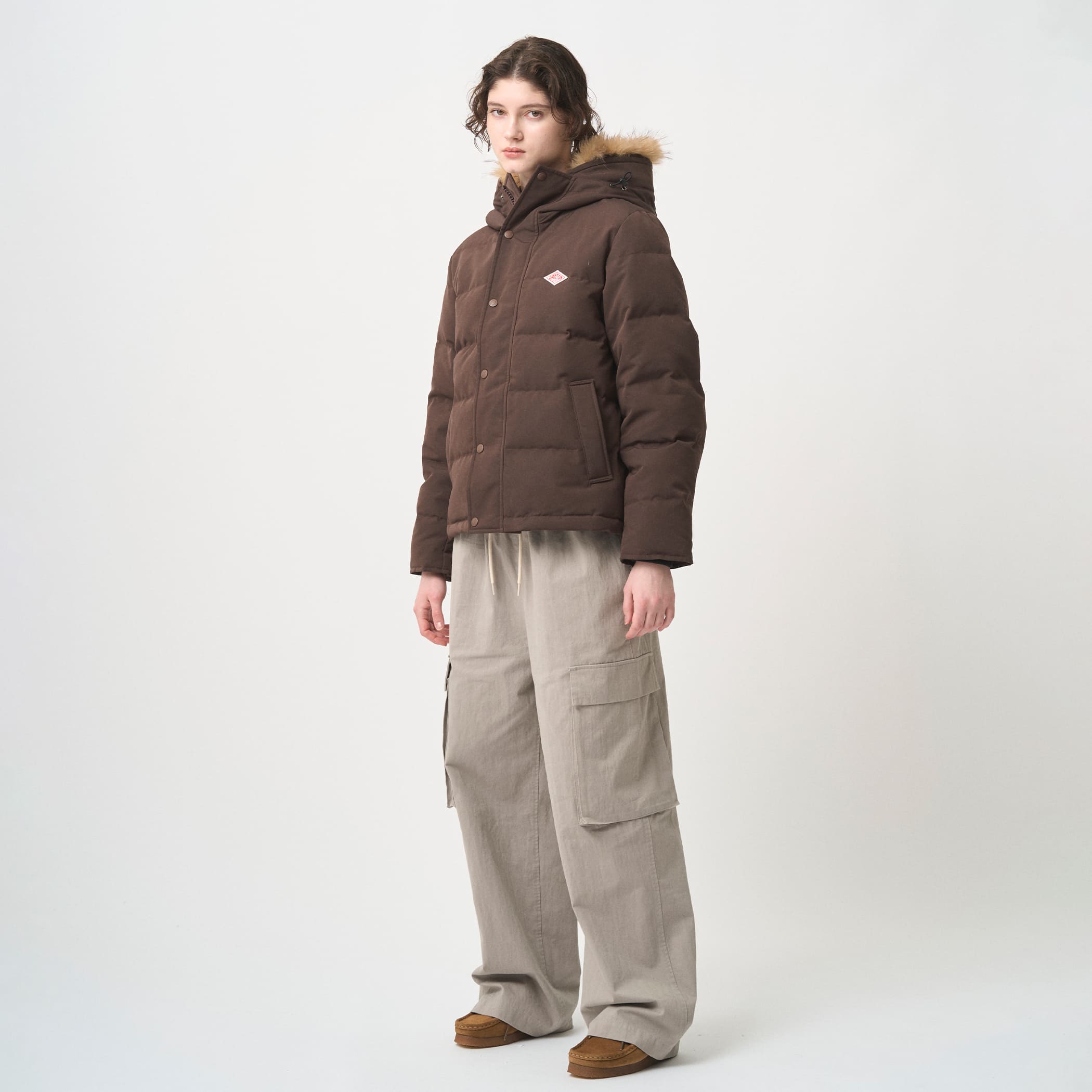 DANTON WOMEN'S FAUX FUR HOODED DOWN JACKET