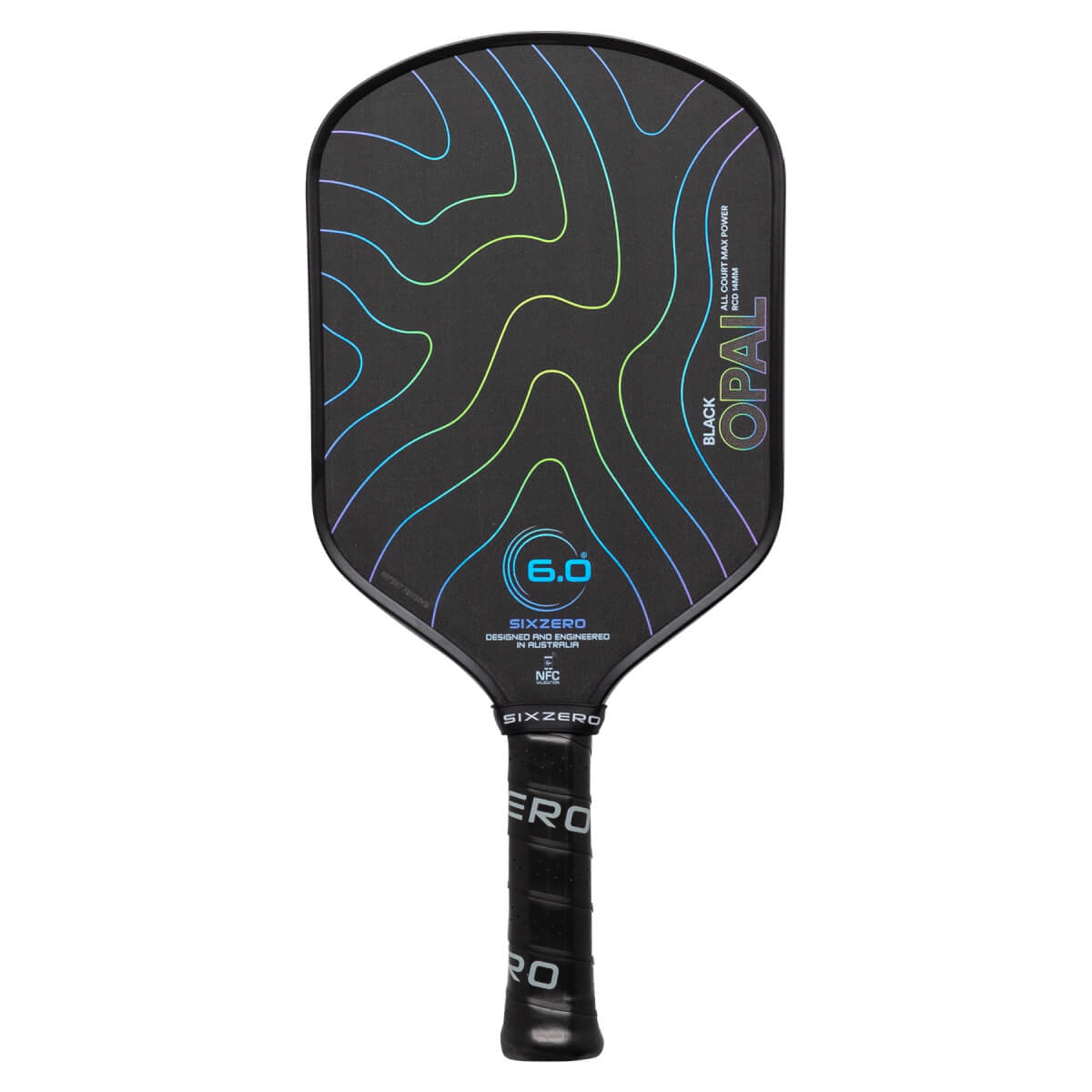 Six Zero Black Opal 14mm Carbon Fiber Pickleball Paddle