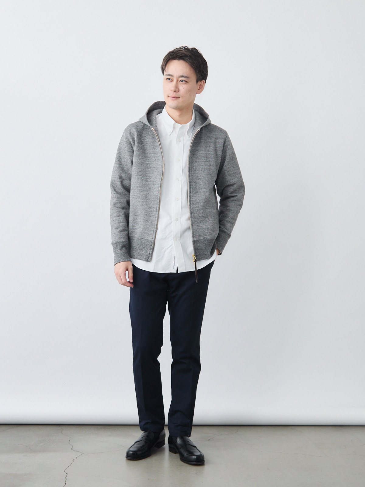 超高密度ジップアップパーカー/スマートスタイル/グレー | Factelier