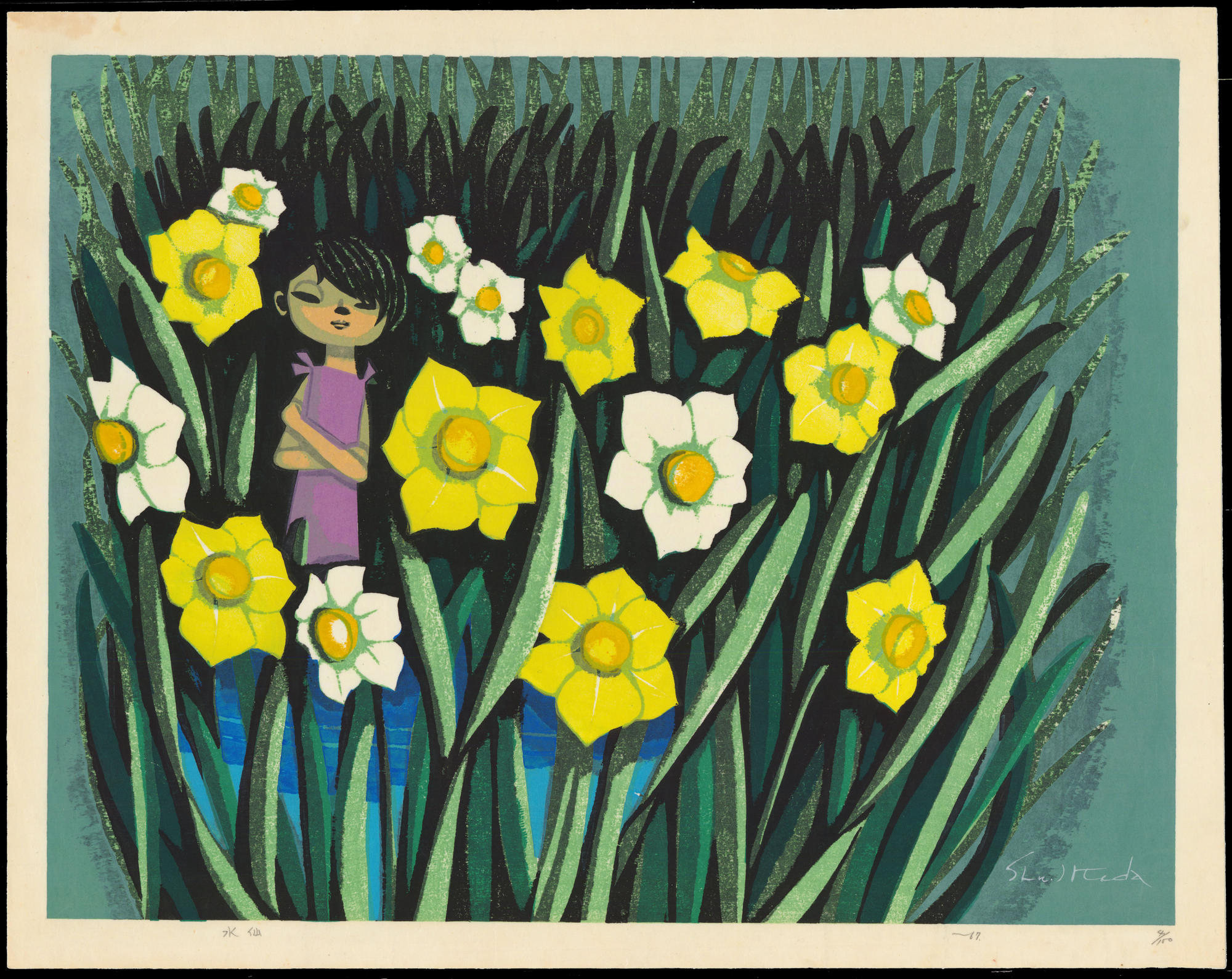 Ikeda, Shuzoによる浮世絵「Daffodils - 水仙」