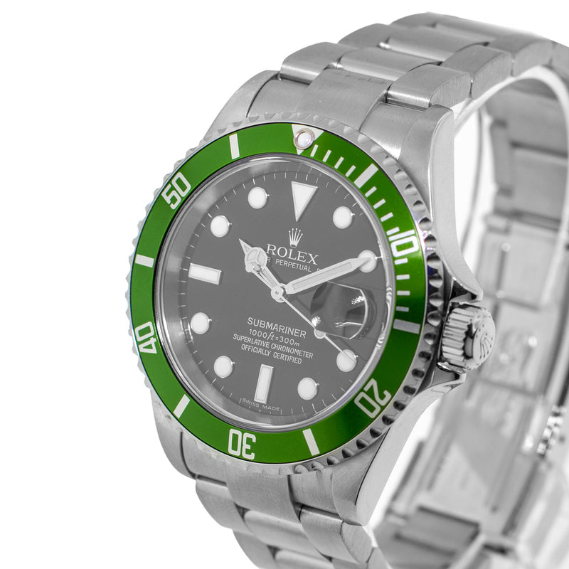 Rolex Submariner Date 40mm Stainless Steel Black Dial & Green