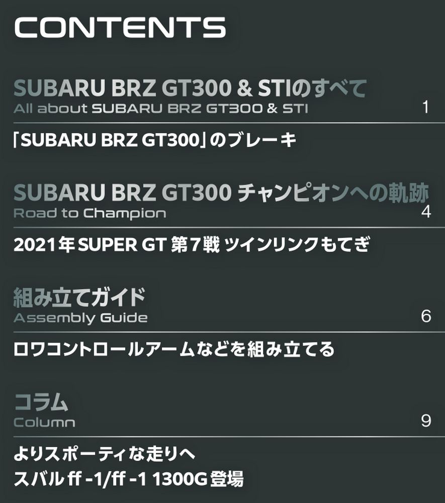SUBARU BRZ GT300 第8号 | デアゴスティーニ公式