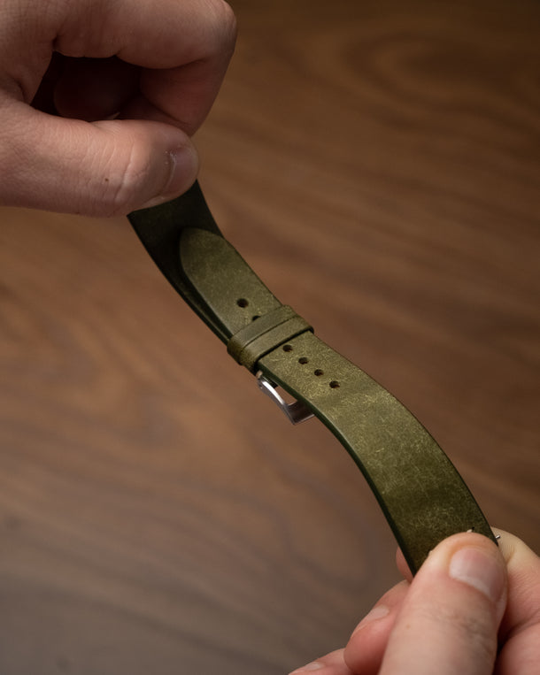 Overstock: Olive Green Pueblo Row-Stitch Strap – Delugs
