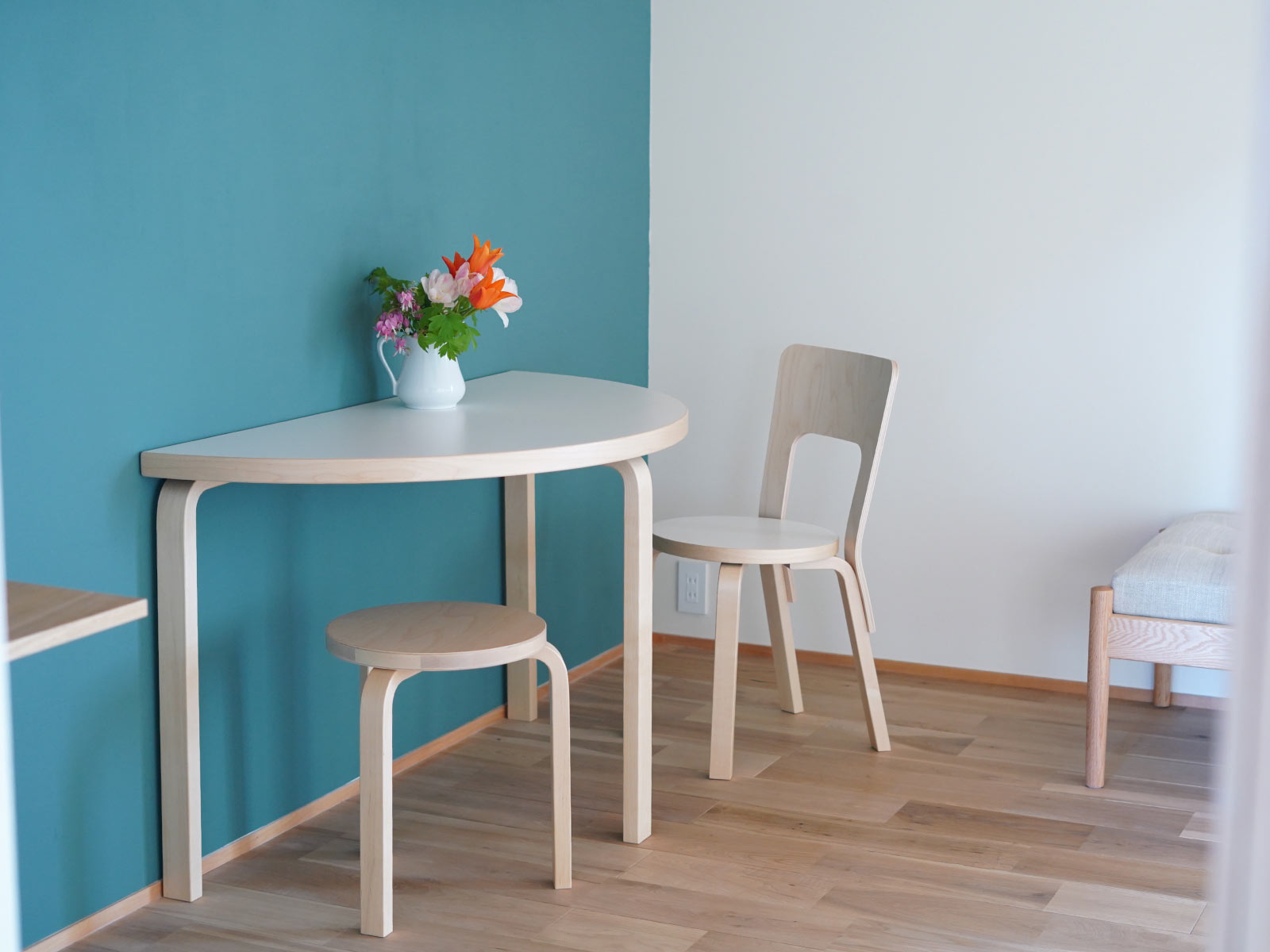 artek (アルテック) テーブル 95 W120×D60×H72cm 半円形 / ホワイト