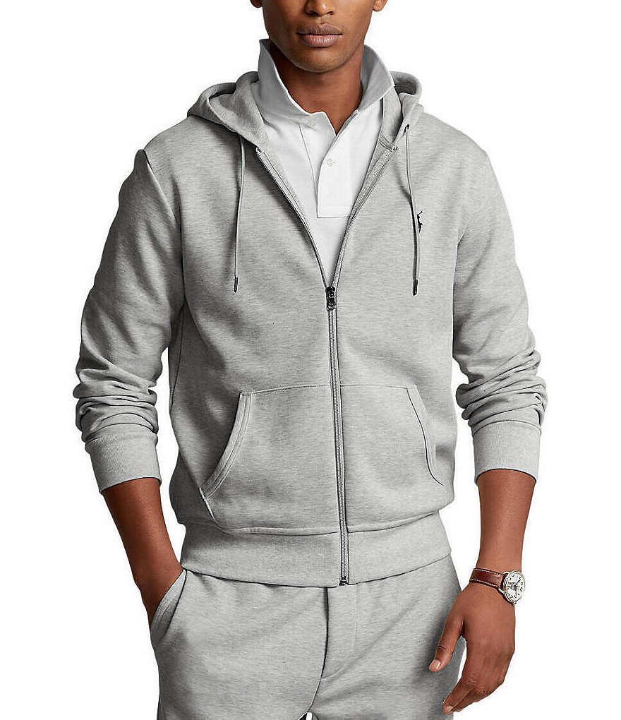 Polo Ralph Lauren Double-Knit Heathered Full-Zip Hoodie | Dillard's