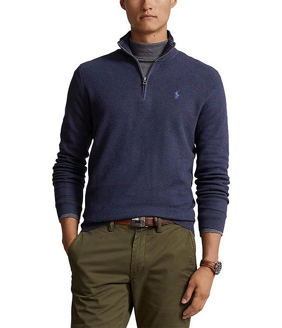 Polo Ralph Lauren Quarter-Zip Mesh-Knit Sweater | Dillard's