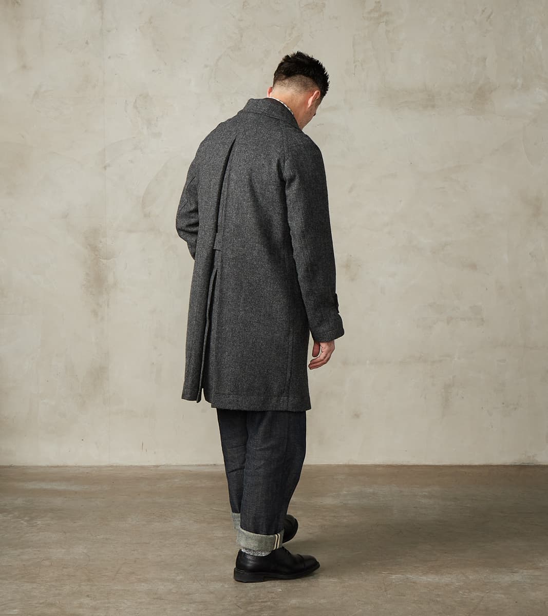 MotivMfg x DR Swiss Army Officer Coat - Fox Brothers® Grey Flannel