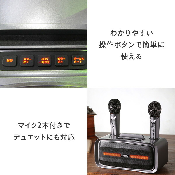 dショッピング |ワイヤレスマイクスピーカー マイク2本付き カラオケ