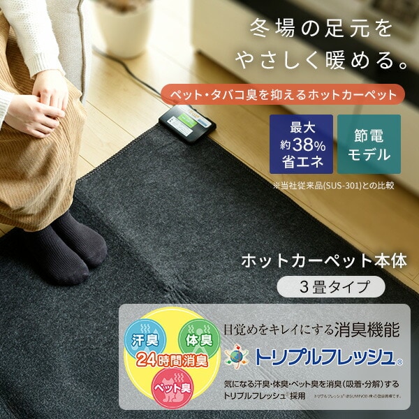 dショッピング |ホットカーペット 3畳 空気をキレイにする ホット