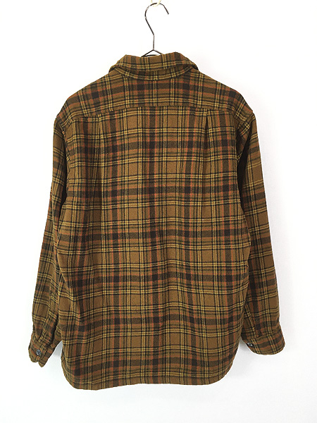 古着 60s USA製 Pendleton ブラウン チェック 開襟 ボックス ウール