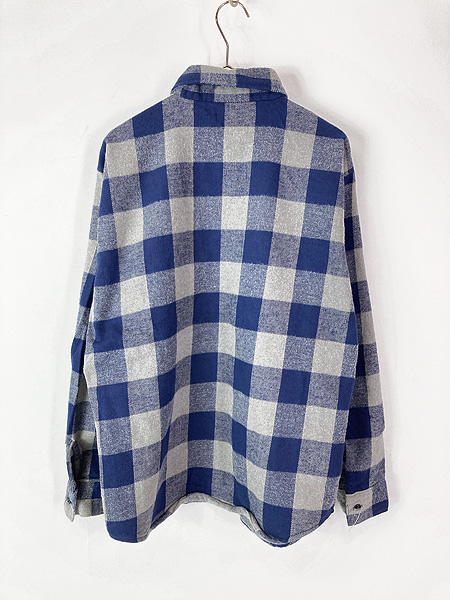 古着 80s USA製 FIVE BROTHER ブルー × グレー ブロック チェック