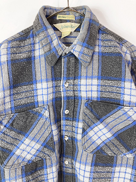 古着 80s USA製 St John's Bay BIG MAC ブルー × グレー × ブラック