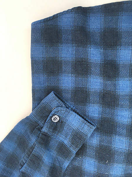 古着 70s Sears Perma-Prest ブルー ブロック チェック プリント