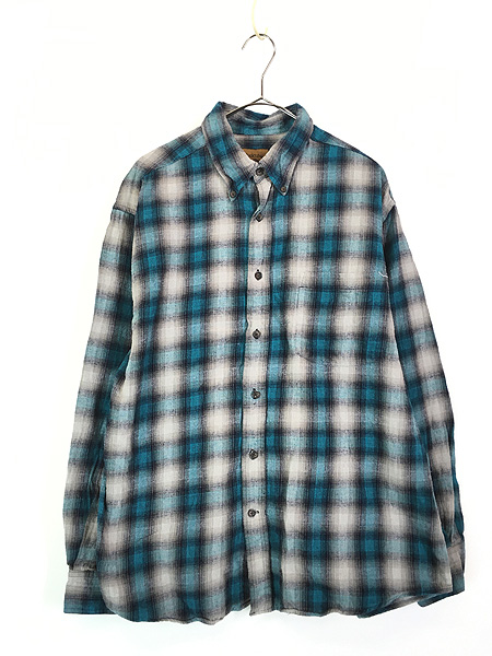 古着 90s St John's Bay オンブレ シャドー チェック フランネル