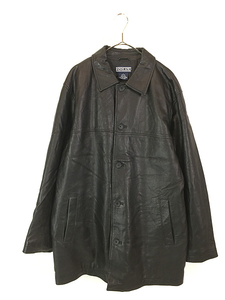 最終売り尽し】古着 90s LANDS' END パデッド 本革 オール ラムスキン