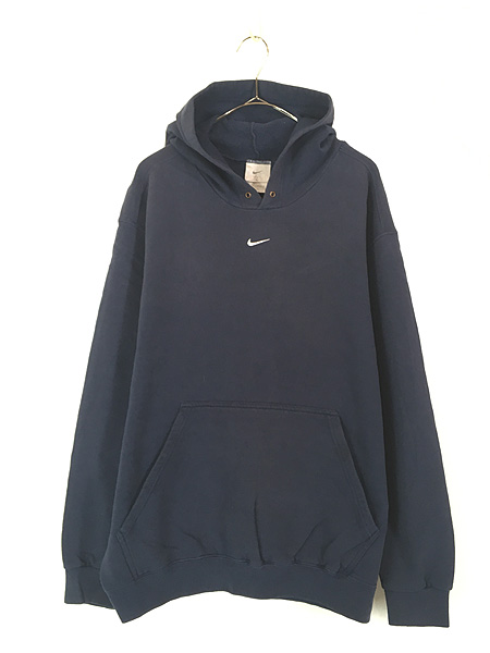 古着 NIKE センター スウォッシュ ロゴ 刺しゅう スウェット パーカー