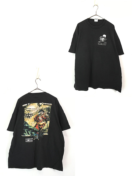 古着 90s USA製 スカル ボーン パイレーツ グラフィック Tシャツ XL