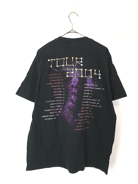 古着 00s KORN 「TOUR 2004」 Bone Hand Sign ミクスチャー ラップ