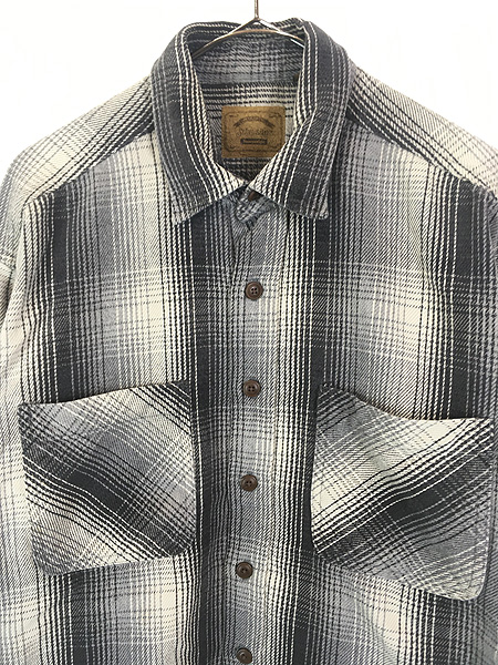 古着 00s St John's Bay ブラック オンブレ シャドー チェック ヘビー