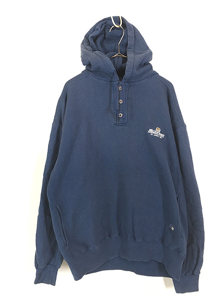古着 90s USA製 Russell High Cotton ワンポイント ハーフボタン プル