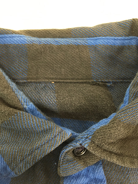 古着 70-80s FIVE BROTHER? ブルー × ブラック ブロック チェック