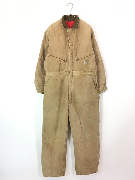 古着 60-70s Carhartt ブラウン ダック パデット オールインワン