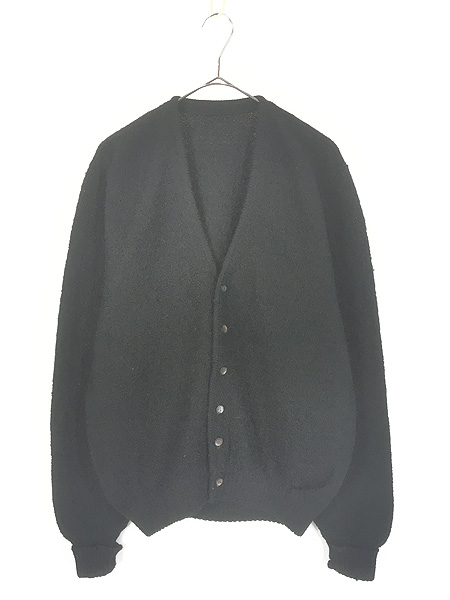 古着 60-70s パール編み ソリッド ブラック モヘア ウール ニット