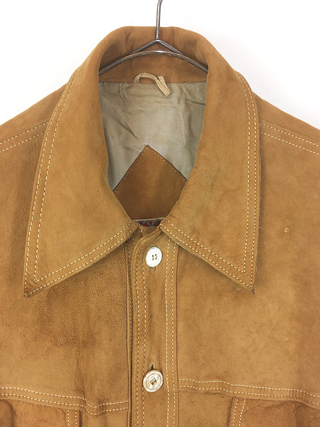 古着 70s USA製 McGREGOR 本革 ヌバック スエード レザー シャツ